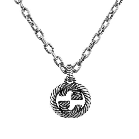 interlocking g necklace size gucci|gucci interlocking g silver pendant.